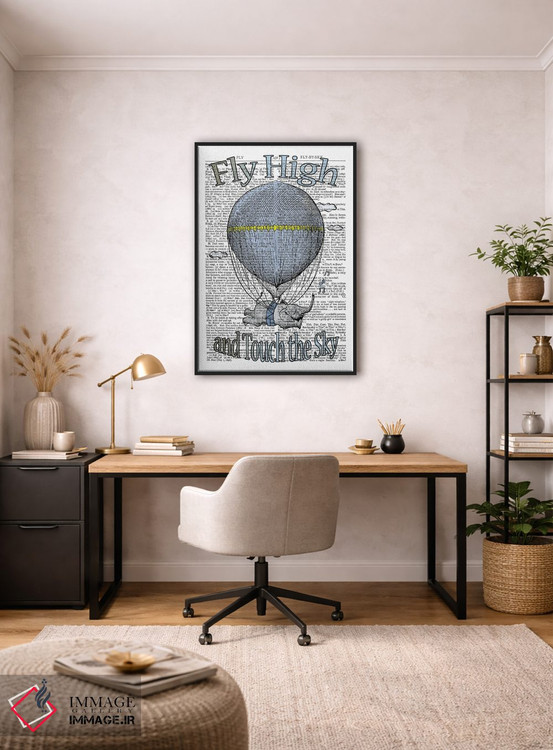 تابلو دکوراتیو پرواز بلند "آبی" اثر این د فریم شاپ - D6B