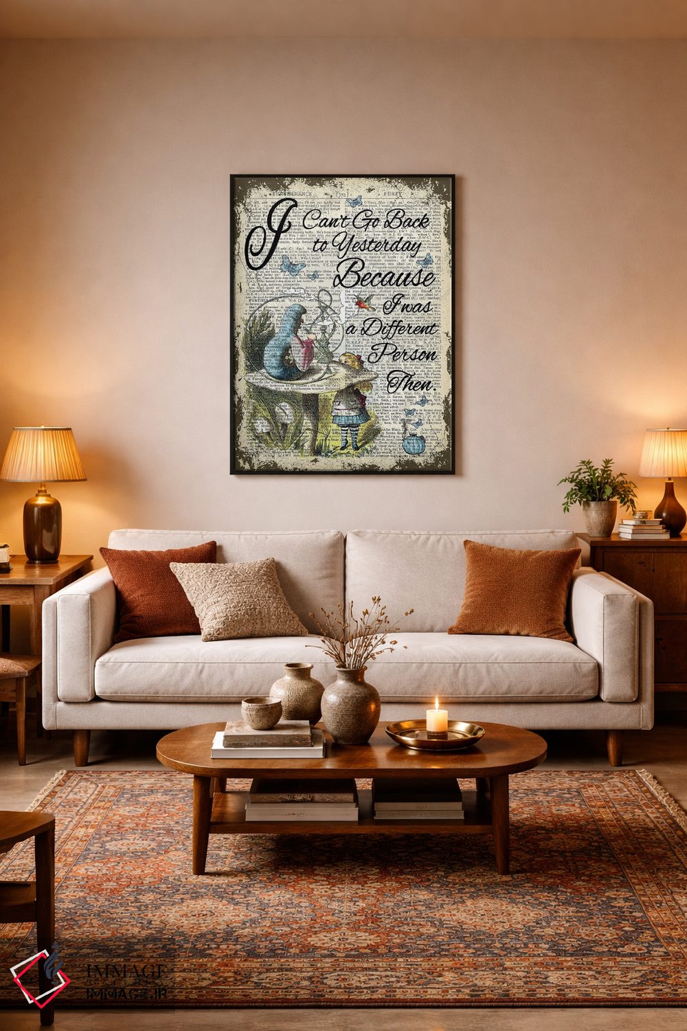 تابلو دکوراتیو آلیس در سرزمین عجایب "دیروز" اثر این د فریم شاپ - D3B