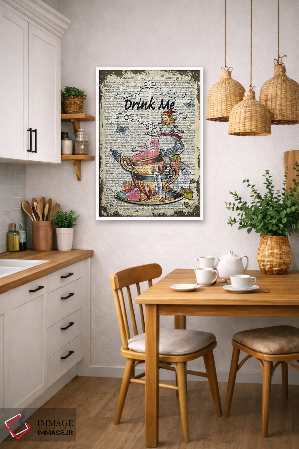 تابلو دکوراتیو آلیس در سرزمین عجایب "مرا بنوش" ۲ اثر این د فریم شاپ - D5W