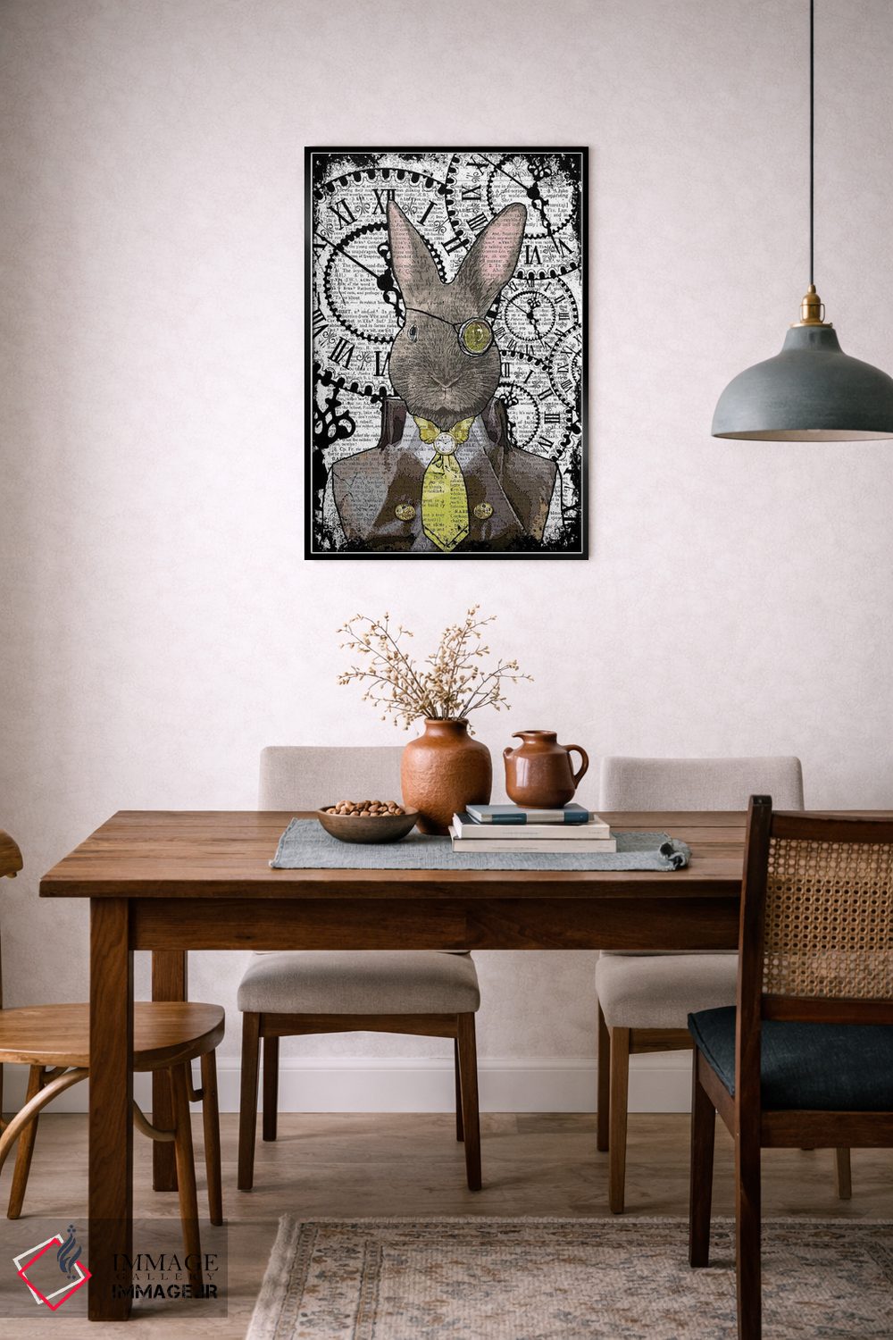 تابلو دکوراتیو خرگوش استیم پانک اثر این د فریم شاپ - D6B