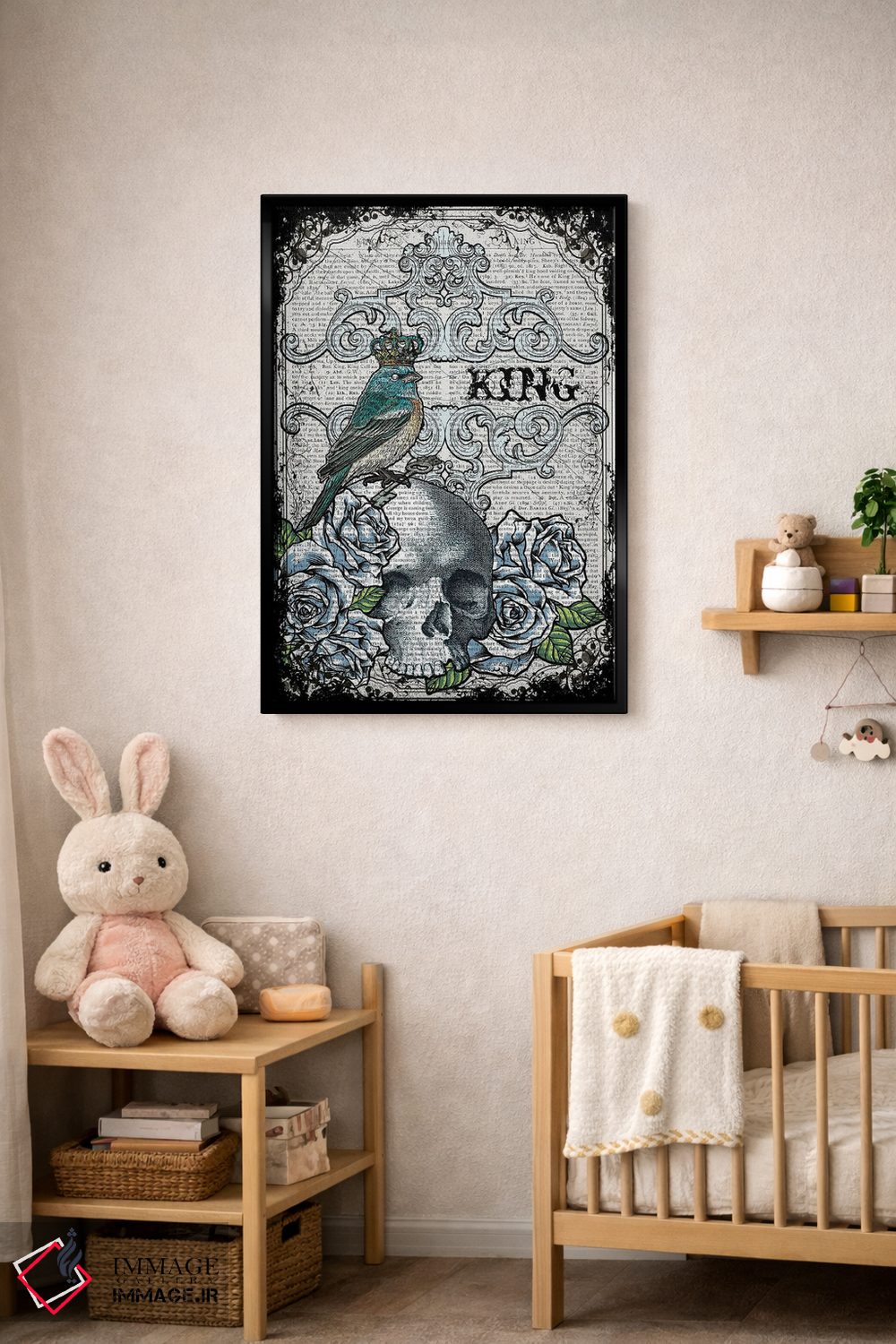 تابلو دکوراتیو پرنده پادشاه اثر این د فریم شاپ - D3B