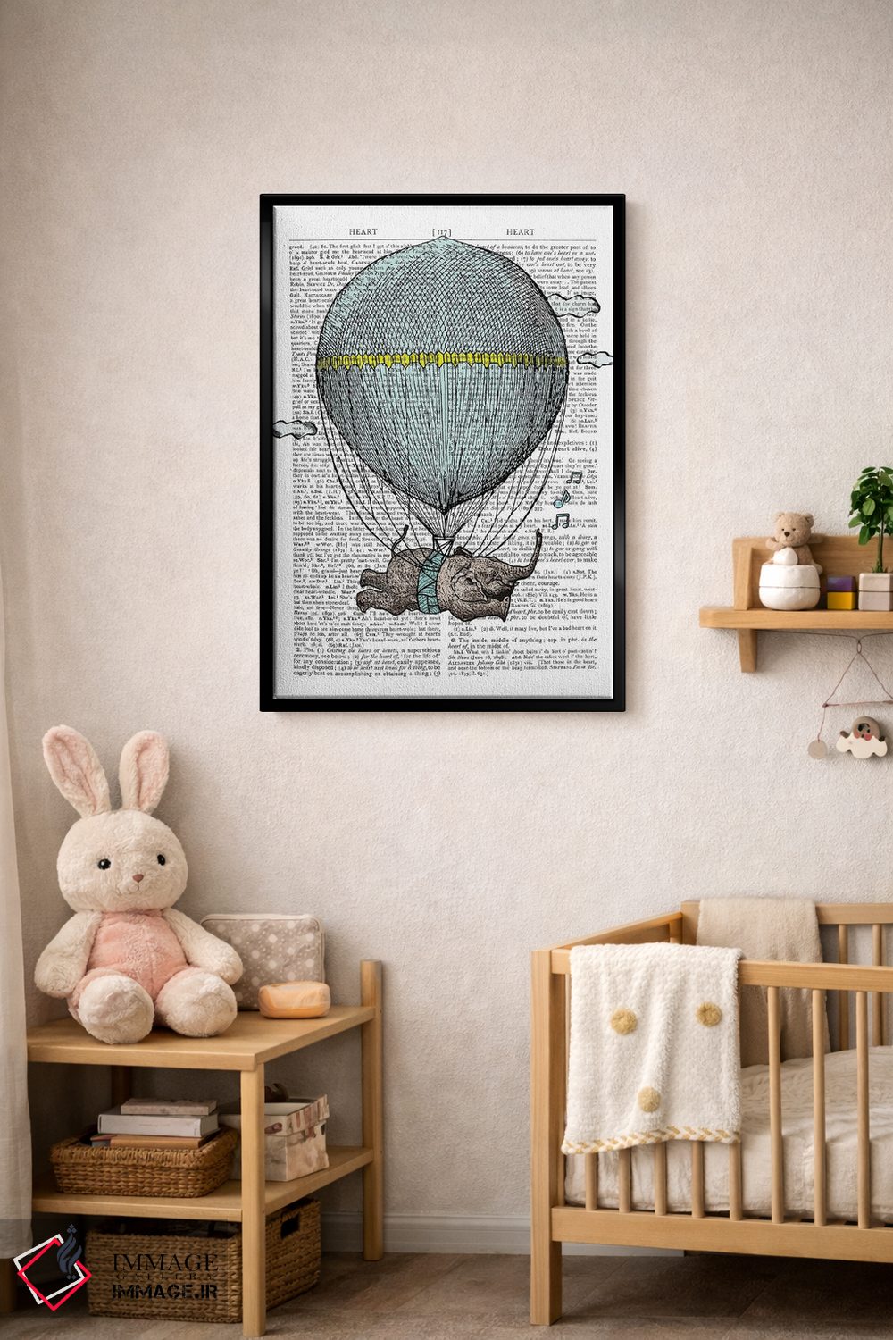 تابلو دکوراتیو بالون پرنده اثر این د فریم شاپ - D4B