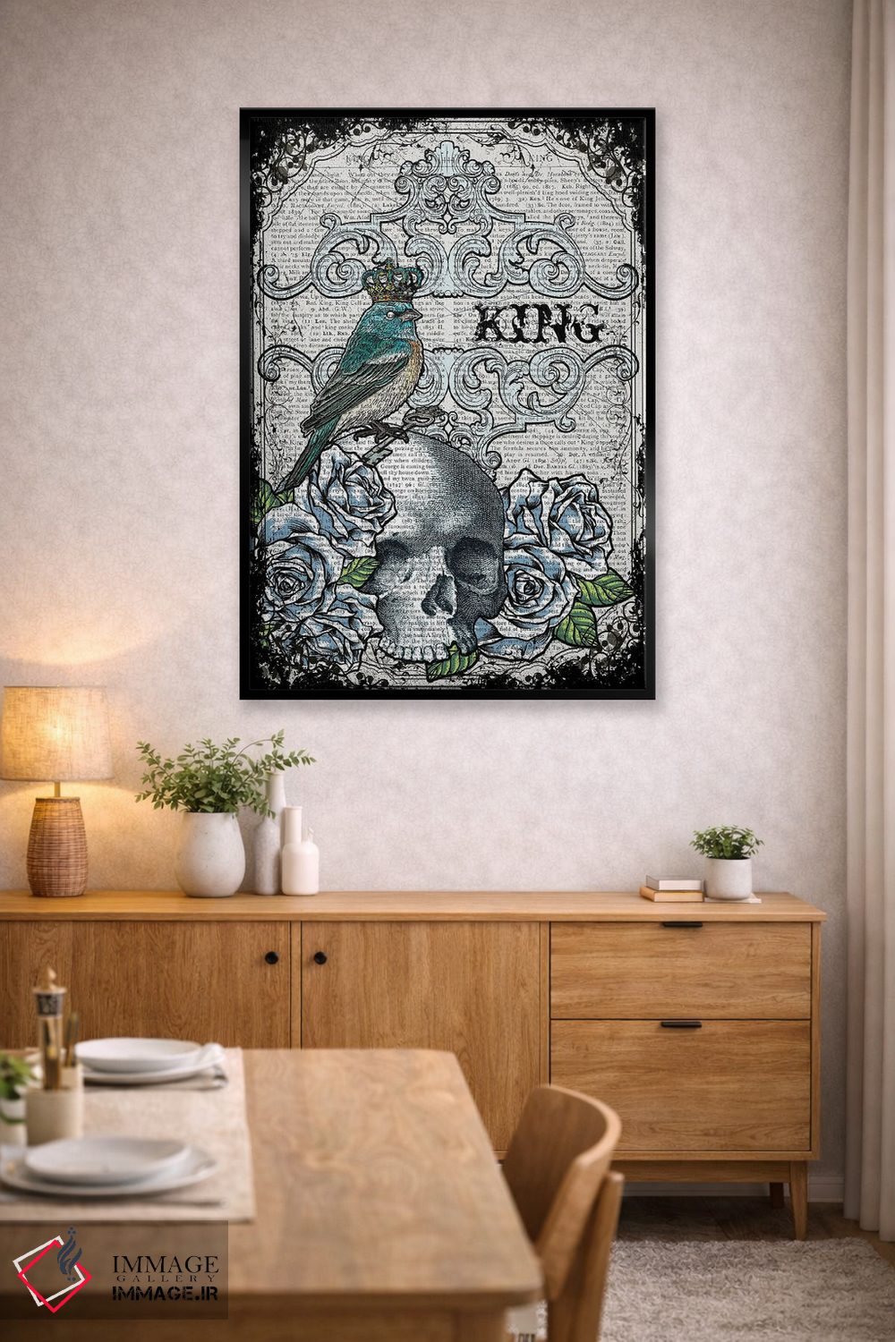 تابلو دکوراتیو پرنده پادشاه اثر این د فریم شاپ - D4B