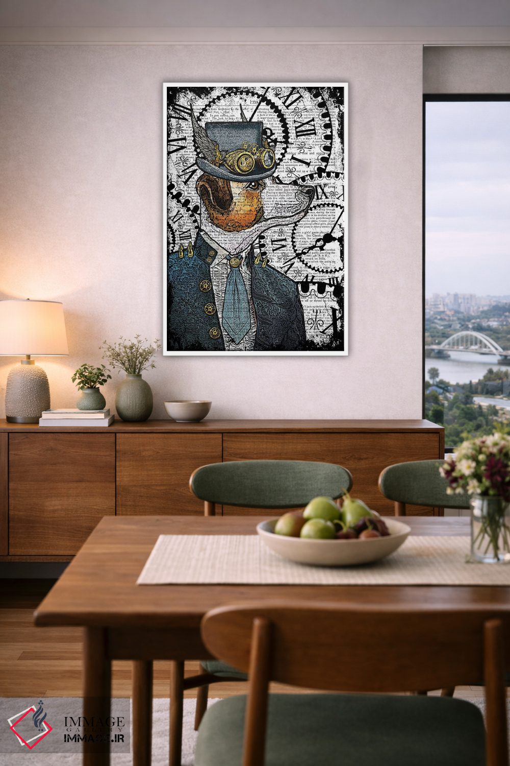 تابلو دکوراتیو جک راسل استیم پانک اثر این د فریم شاپ - D6W