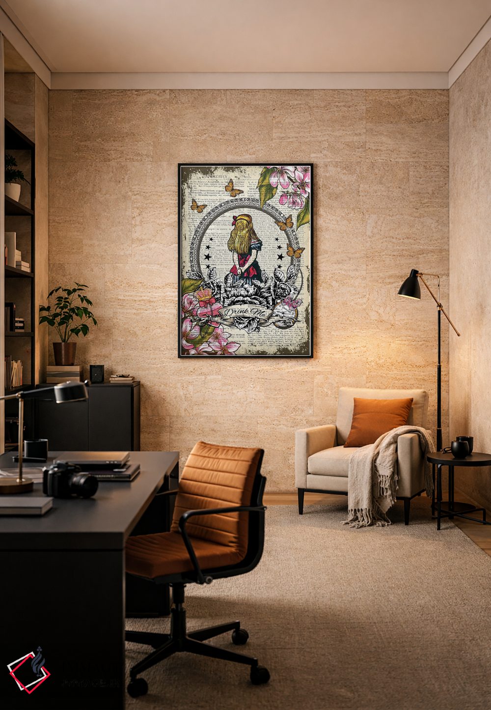 تابلو دکوراتیو آلیس در سرزمین عجایب "مرا بنوش" اثر این د فریم شاپ - D6B