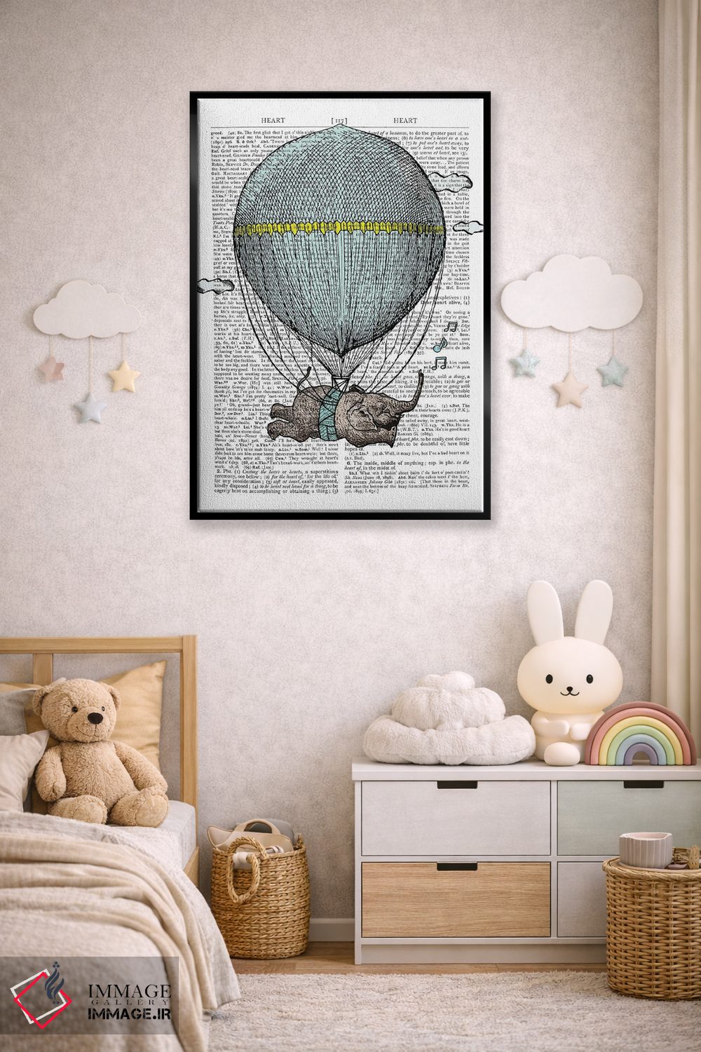 تابلو دکوراتیو بالون پرنده اثر این د فریم شاپ - D6B