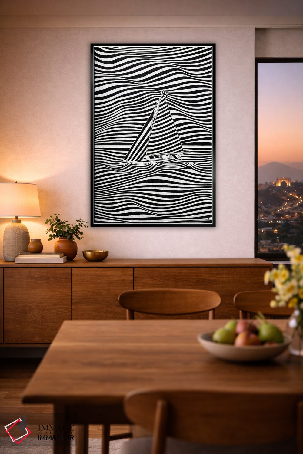 تابلو دکوراتیو قایق بادبانی یک اثر ابراهیم اونال - D1B