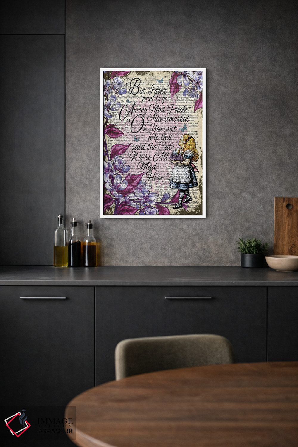 تابلو دکوراتیو آلیس در سرزمین عجایب "در میان دیوانگان" اثر این د فریم شاپ - D1W