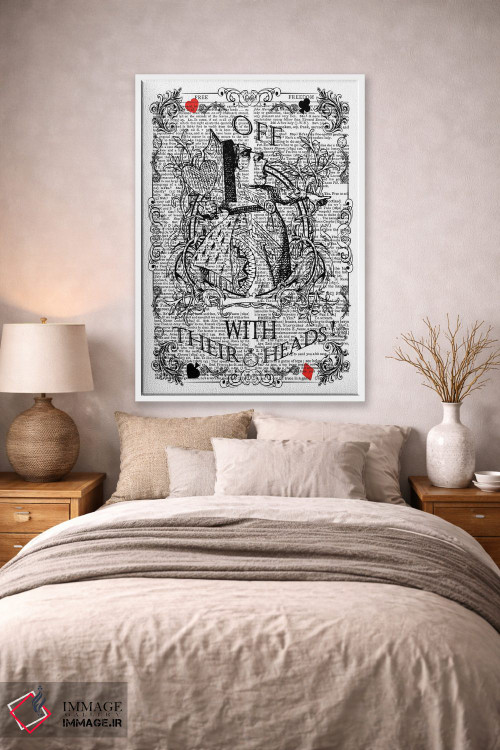 تابلو دکوراتیو آلیس در سرزمین عجایب "ملکه دل ها / سرشان را بزن!" اثر این د فریم شاپ - D1W