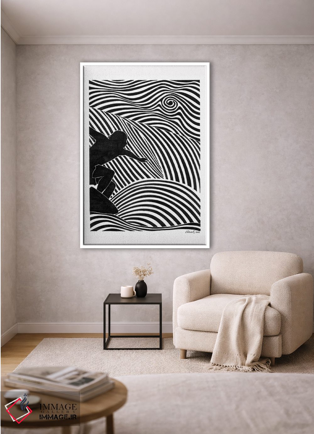 تابلو دکوراتیو مردان موج سوار III اثر ابراهیم اونال - D1W