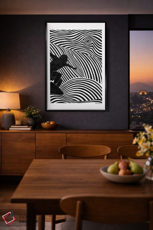 تابلو دکوراتیو مردان موج سوار III اثر ابراهیم اونال - D2B