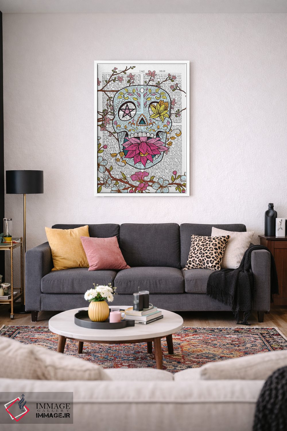 تابلو دکوراتیو جمجمه مکزیکی اثر این د فریم شاپ - D2W