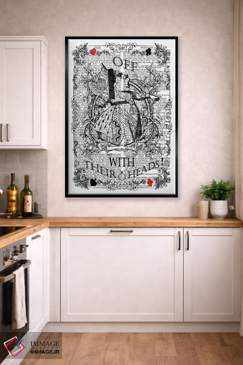 تابلو دکوراتیو آلیس در سرزمین عجایب "ملکه دل ها / سرشان را بزن!" اثر این د فریم شاپ - D3B