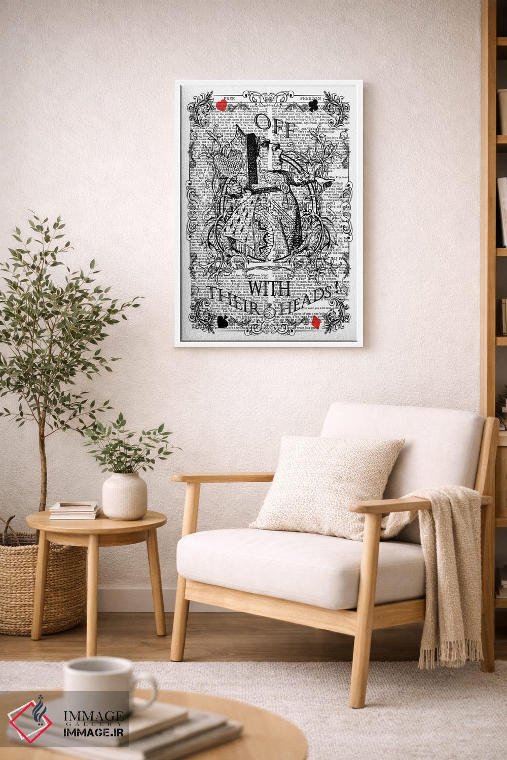 تابلو دکوراتیو آلیس در سرزمین عجایب "ملکه دل ها / سرشان را بزن!" اثر این د فریم شاپ - D5W
