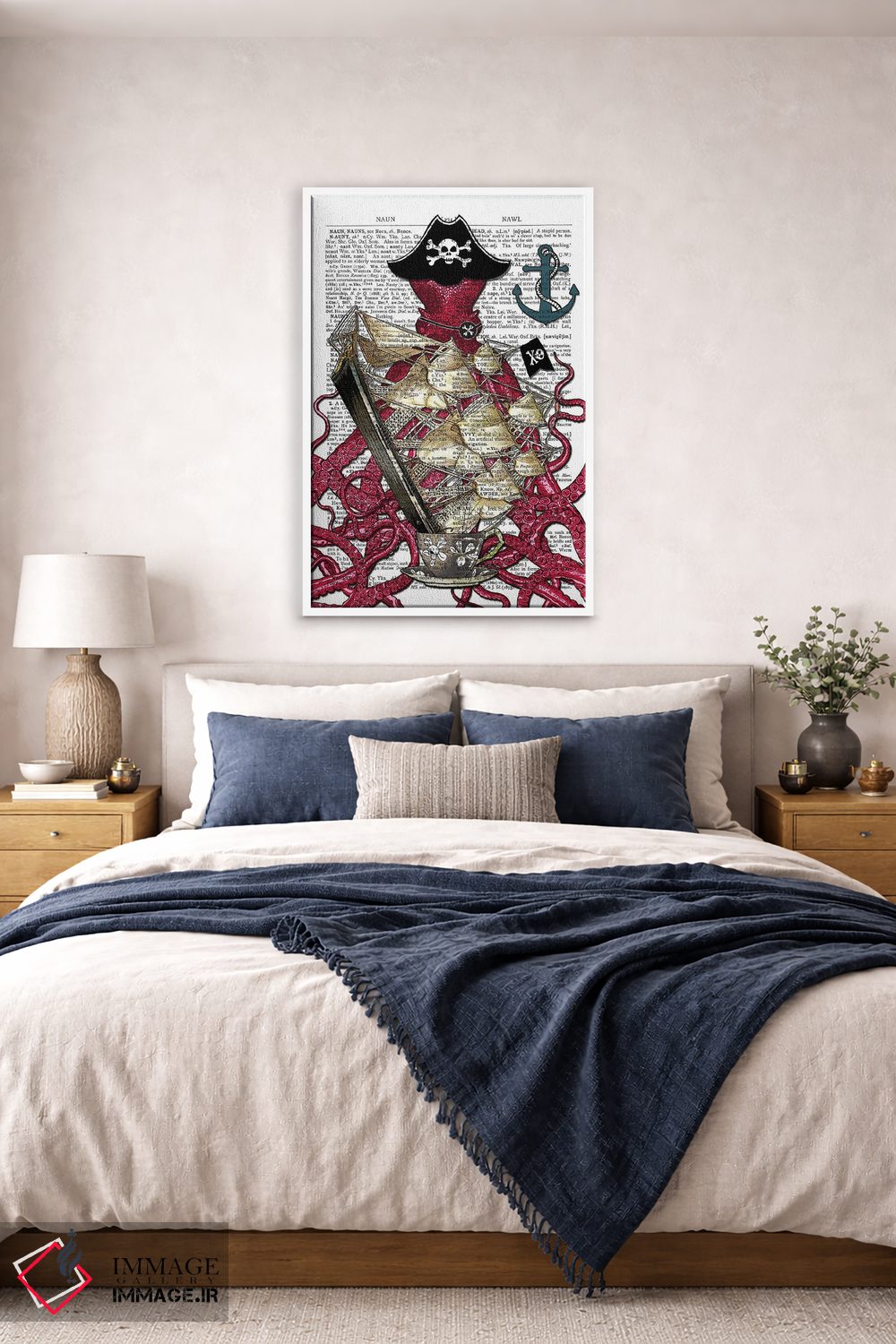 تابلو دکوراتیو اختاپوس دزد دریایی اثر این د فریم شاپ - D6W