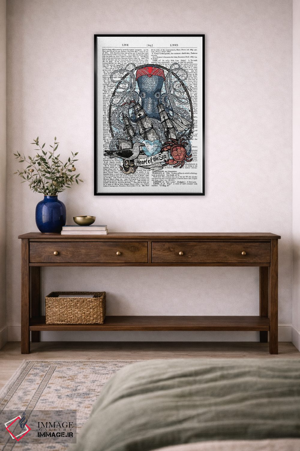 تابلو دکوراتیو قلب دریا اثر این د فریم شاپ - D6B