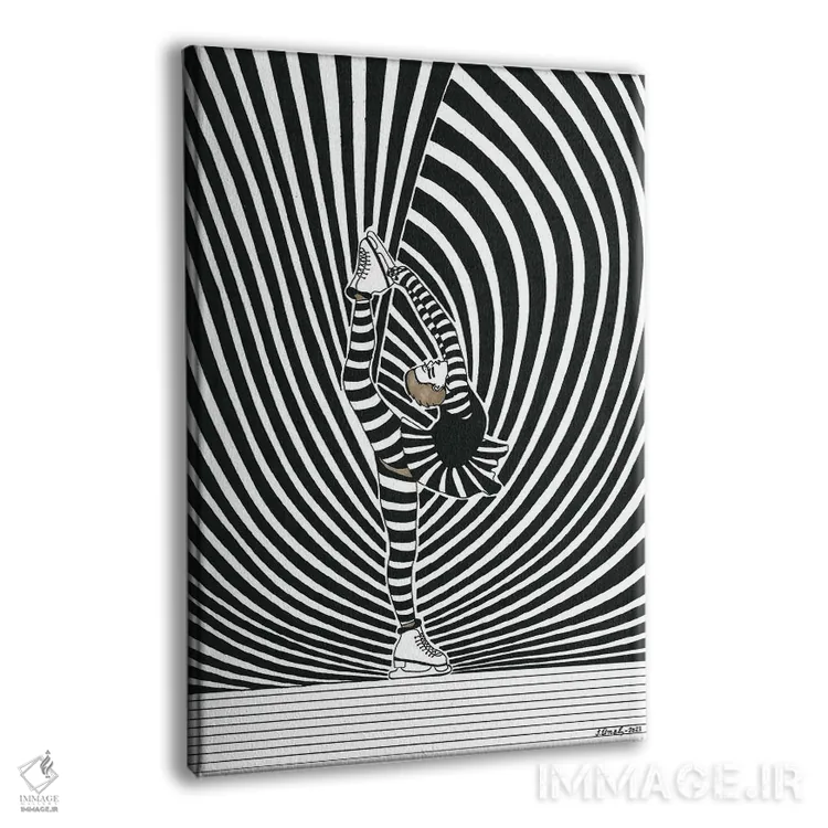 تابلو دکوراتیو اسکیت نمایشی یک اثر ابراهیم اونال - نمای پرسپکتیو محصول