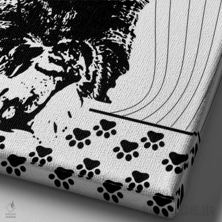 تابلو مینیمال گربه یک اثر ابراهیم اونال - نمای نزدیک بافت بوم