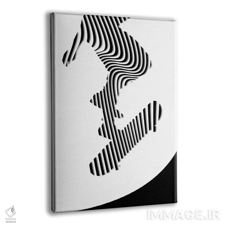 تابلو مینیمال اسکیت برد سه اثر ابراهیم اونال - نمای پرسپکتیو محصول