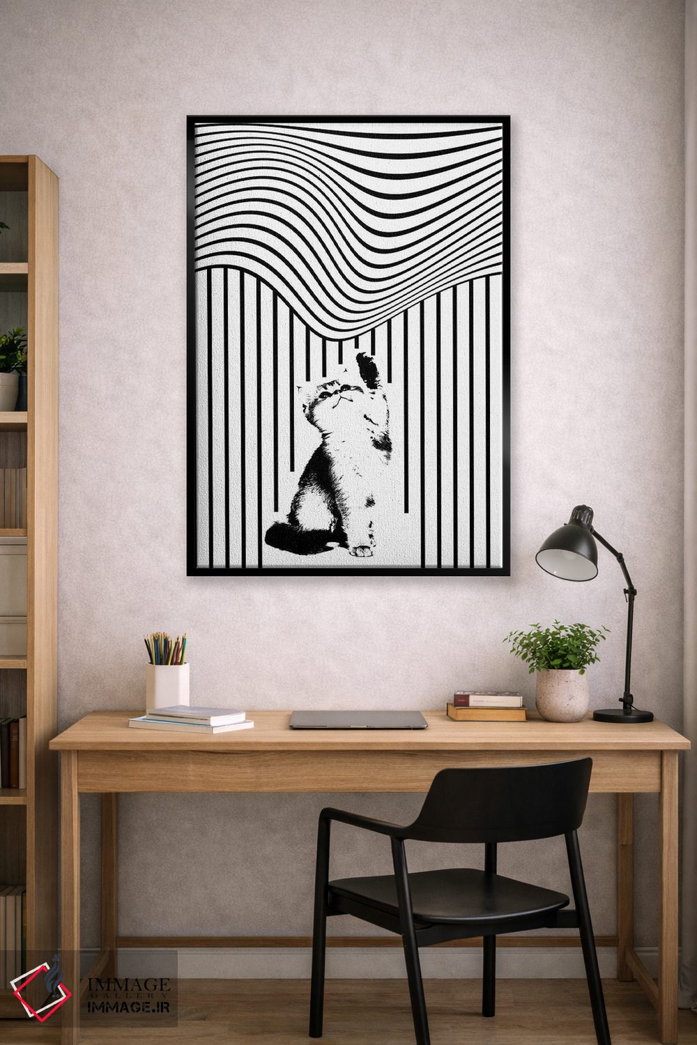 تابلو مینیمال گربه دو اثر ابراهیم اونال - D2B