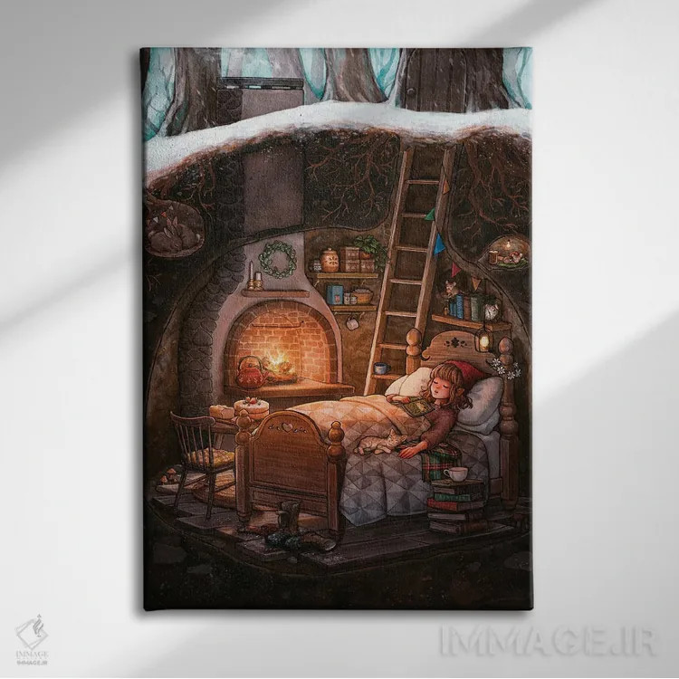 تابلو دکوراتیو خواب زمستانی اثر آیوی دولامور - نمای روبهرو روی دیوار