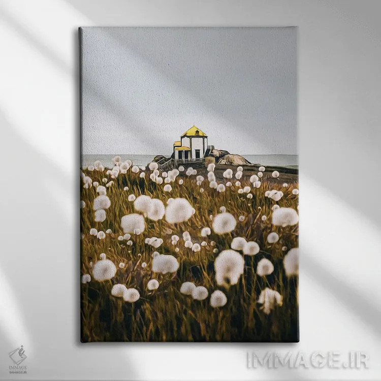 تابلو دکوراتیو دشت قاصدک اثر ایوجنیا بیدیوک - نمای روبهرو روی دیوار