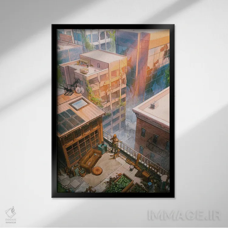 تابلو دکوراتیو از پایه تا اوج اثر آیوی دولامور - نمای قابدار مشکی