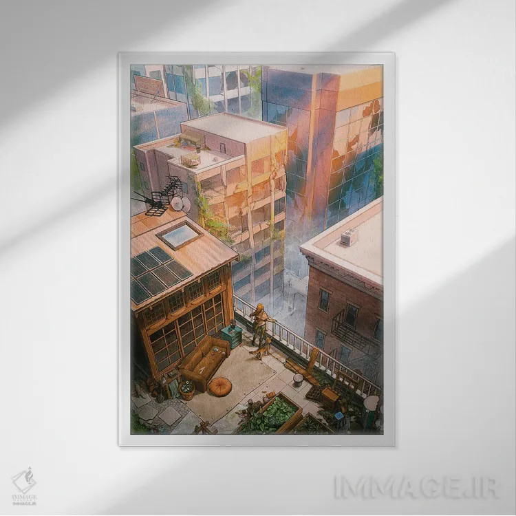 تابلو دکوراتیو از پایه تا اوج اثر آیوی دولامور - نمای قابدار سفید