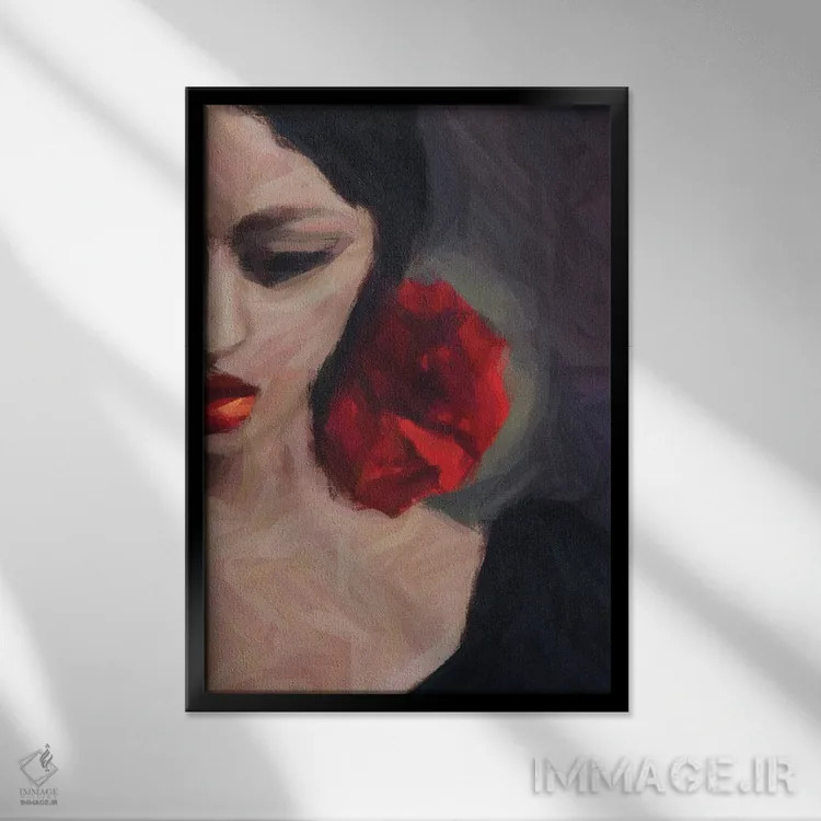 تابلو دکوراتیو پرتره یک رقاص اسپانیایی اثر ایوجنیا بیدیوک - نمای قابدار مشکی
