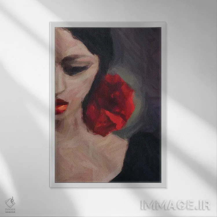 تابلو دکوراتیو پرتره یک رقاص اسپانیایی اثر ایوجنیا بیدیوک - نمای قابدار سفید