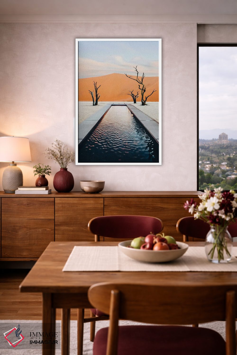 تابلو دکوراتیو استخر در بیابان اثر ایوجنیا بیدیوک - D2W