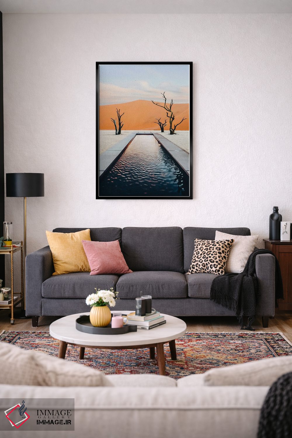 تابلو دکوراتیو استخر در بیابان اثر ایوجنیا بیدیوک - D3B