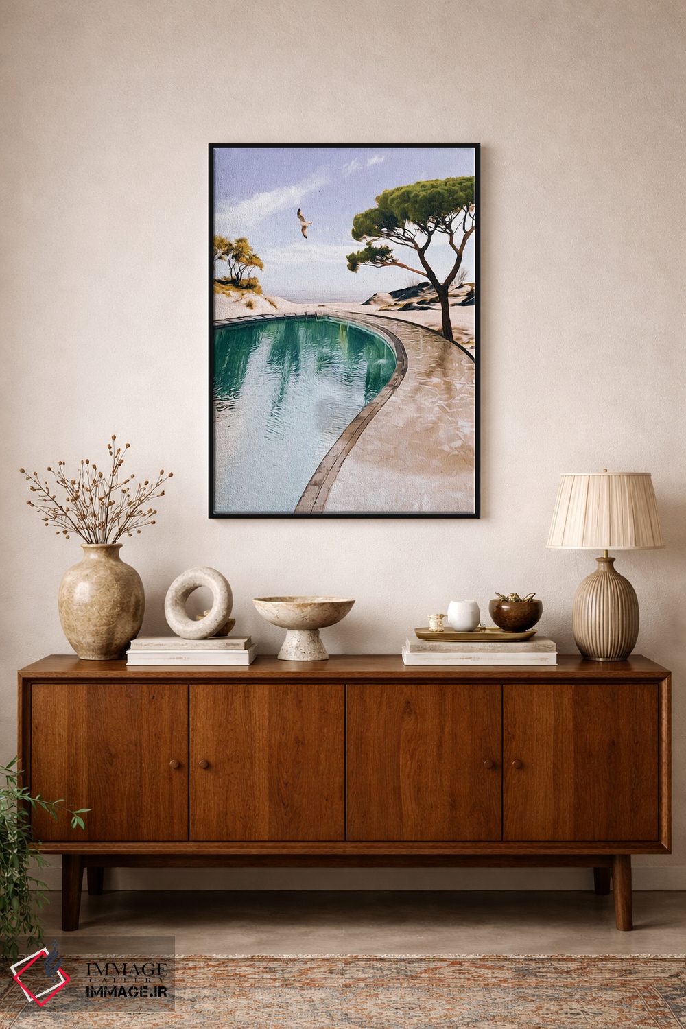 تابلو دکوراتیو استخر با چشم انداز به اقیانوس اثر ایوجنیا بیدیوک - D1B