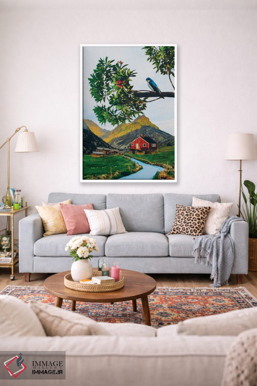 تابلو دکوراتیو پرستویی روی شاخه اثر ایوجنیا بیدیوک - D1W