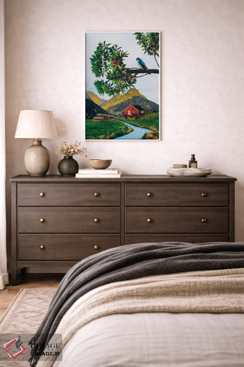 تابلو دکوراتیو پرستویی روی شاخه اثر ایوجنیا بیدیوک - D3W