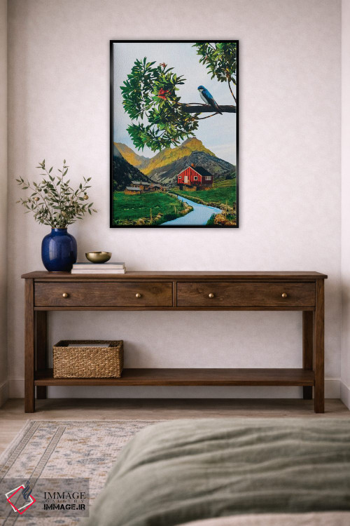 تابلو دکوراتیو پرستویی روی شاخه اثر ایوجنیا بیدیوک - D5B