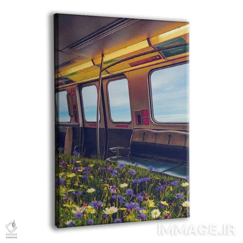 تابلو دکوراتیو رشد گل های وحشی در واگن مترو اثر ایوجنیا بیدیوک - نمای پرسپکتیو محصول