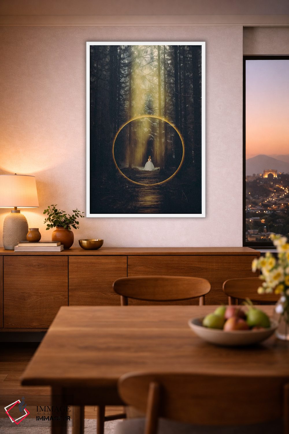 تابلو دکوراتیو شاهزاده در پشت طاق آتش در جنگل اثر ایوجنیا بیدیوک - D1W