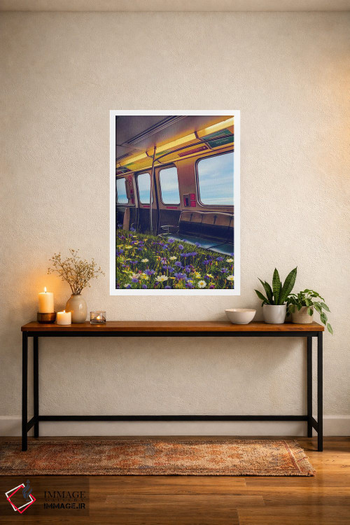 تابلو دکوراتیو رشد گل های وحشی در واگن مترو اثر ایوجنیا بیدیوک - D4W