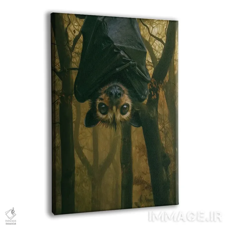 تابلو دکوراتیو خفاشی در جنگل تاریک اثر ایوجنیا بیدیوک - نمای پرسپکتیو محصول
