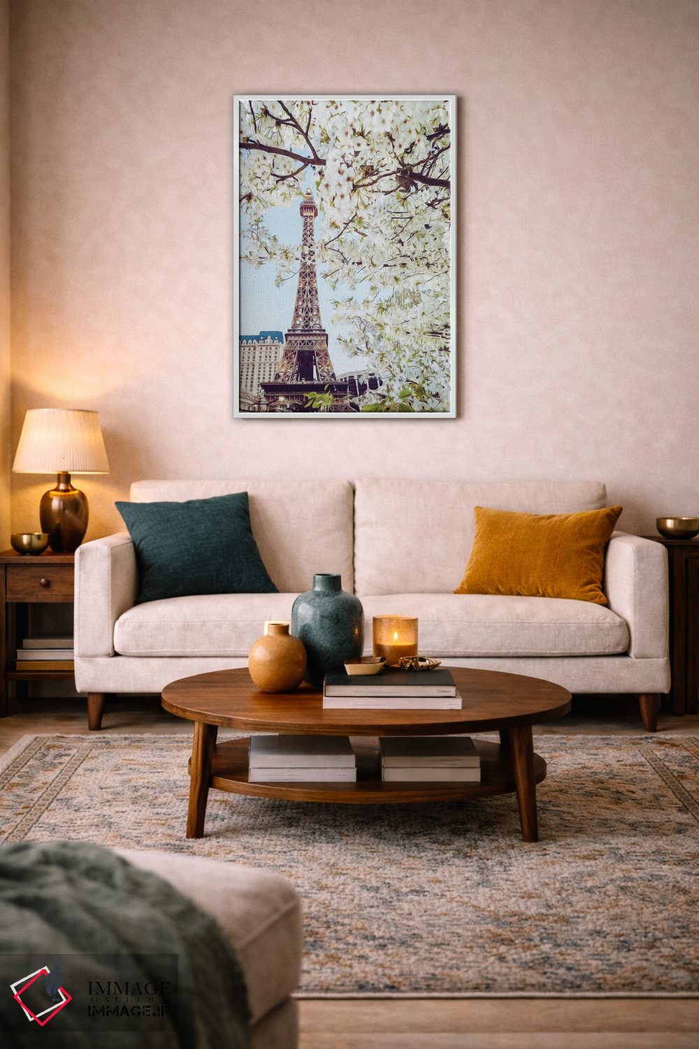 تابلو دکوراتیو شکوفه های گیلاس پاریس اثر ایوجنیا بیدیوک - D2W