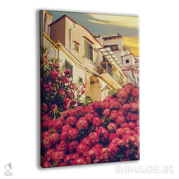 تابلو دکوراتیو شکوفه های رودودندرون اثر ایوجنیا بیدیوک - نمای پرسپکتیو محصول