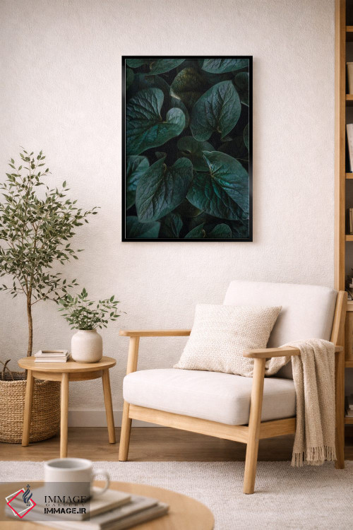 تابلو دکوراتیو پس زمینه ای با برگ های بنفشه وحشی اثر ایوجنیا بیدیوک - D2B