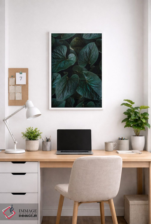 تابلو دکوراتیو پس زمینه ای با برگ های بنفشه وحشی اثر ایوجنیا بیدیوک - D4W