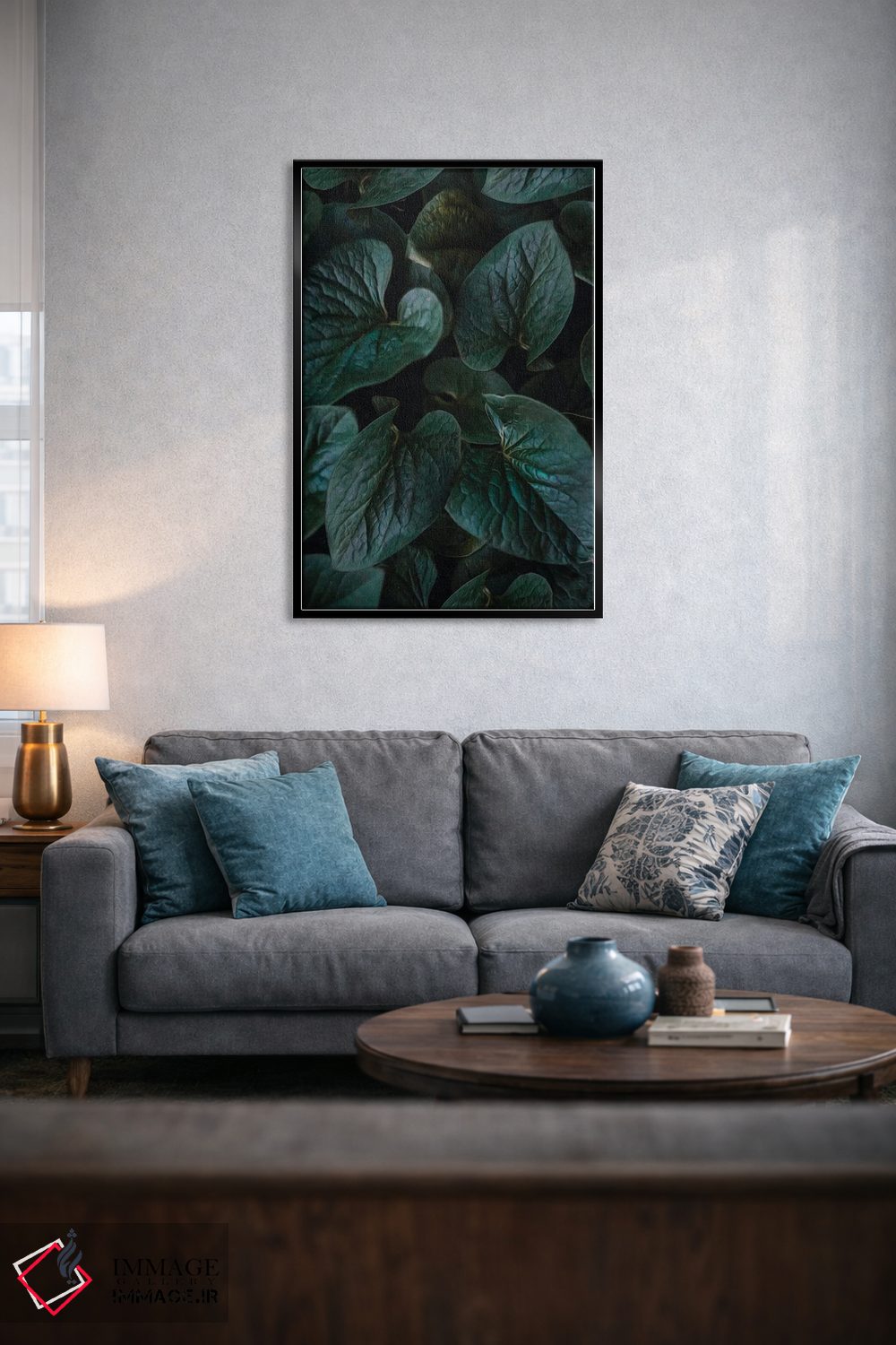 تابلو دکوراتیو پس زمینه ای با برگ های بنفشه وحشی اثر ایوجنیا بیدیوک - D5B