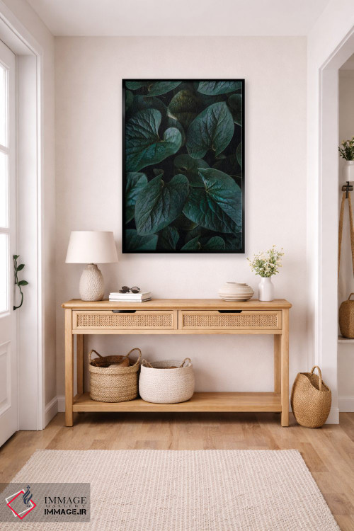 تابلو دکوراتیو پس زمینه ای با برگ های بنفشه وحشی اثر ایوجنیا بیدیوک - D6B