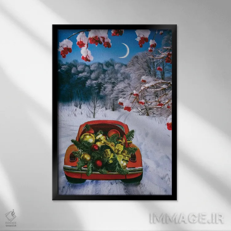 تابلو دکوراتیو The Holidays, The Concept Of A New Year,زمستان، تعطیلات… اثر ایوجنیا بیدیوک - نمای قابدار مشکی