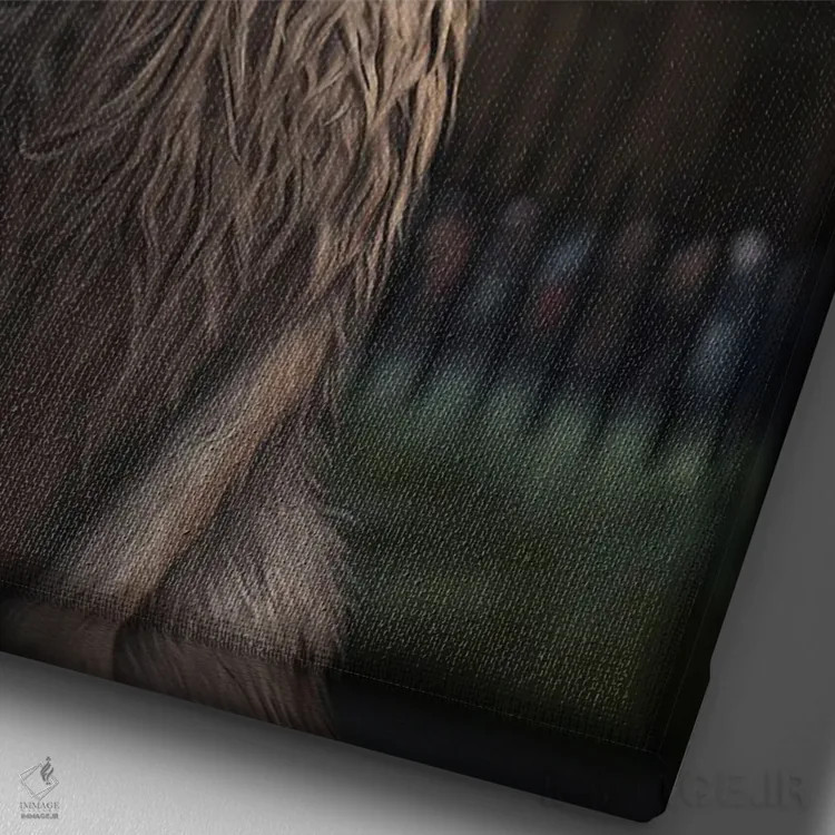 تابلو دکوراتیو یک خرگوش در لندن اثر ایوجنیا بیدیوک - نمای نزدیک بافت بوم