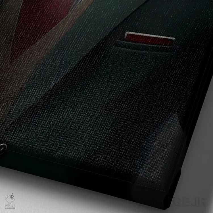 تابلو دکوراتیو پرتره خزنده با کت اثر ایوجنیا بیدیوک - نمای نزدیک بافت بوم