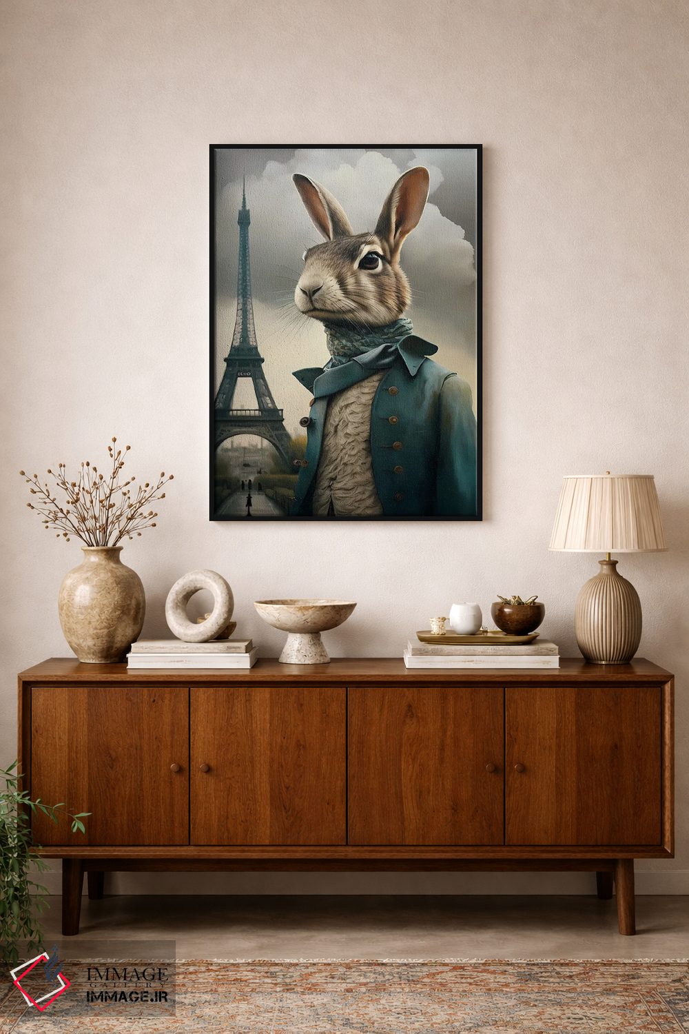 تابلو دکوراتیو یک خرگوش در پاریس اثر ایوجنیا بیدیوک - D2B